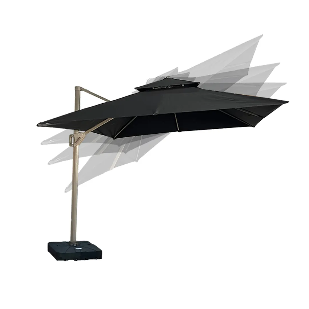 Ombrelone Guarda Sol Gold Led Alumínio C/ Base 130 L