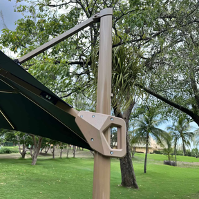 Ombrelone Guarda Sol Gold Led Alumínio C/ Base 130 L